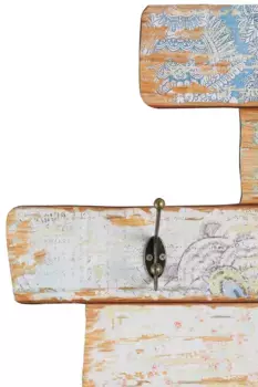 Вешалка для дома "Эмма", вешалка с крючками для одежды, пастельные тона, потертый вид Home affaire 90х110х10,5 см, цвет bunt