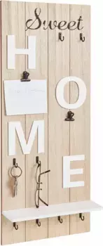 Вешалка для дома "Милый дом", высота 70 см Home affaire 30х70х8 см, цвет natur/wei
