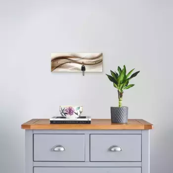 Вешалка для крючков Artland «Коричневая абстрактная волна», МДФ, коричневый