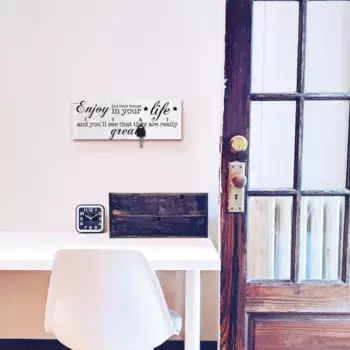 Вешалка для крючков Artland «Наслаждайся мелочами», МДФ, черный