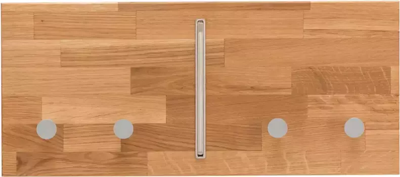 Вешалка для крючков для дома "Dura", изготовлена из массива древесины, сертифицированного FSC, ширина 50 или 80 см Home affaire 80х22х4,6 см, цвет wildeiche