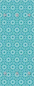 Вешалка Queence "Цветочный узор" на 6 крючках, 50 х 120 см 50х120х10 см, бирюзовый/белый