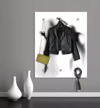 Вешалка Queence "Girls Club" 100х120х3 см, черно-белый