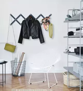 Вешалка Queence "Justin", (22 шт.), 14 крючков и 8 вешалок, вешалка для одежды 110х30 см, синий