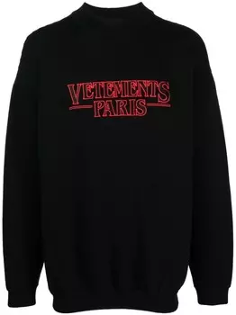 VETEMENTS джемпер с вышитым логотипом, черный
