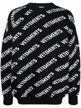VETEMENTS джемпер вязки интарсия, черный