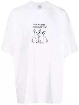 VETEMENTS футболка Kissing Bunnies с круглым вырезом, белый