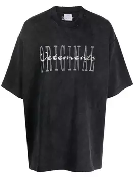 VETEMENTS футболка Original с логотипом, серый