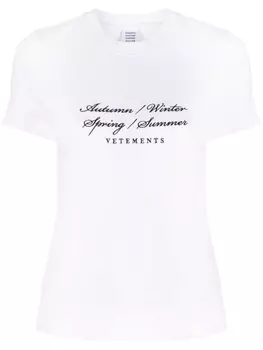 VETEMENTS футболка с графичным принтом, белый