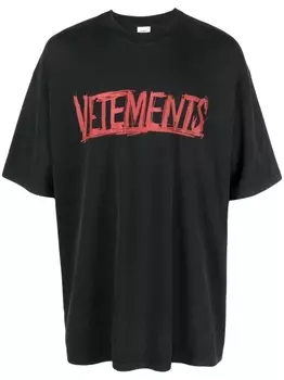VETEMENTS футболка с графичным принтом, черный