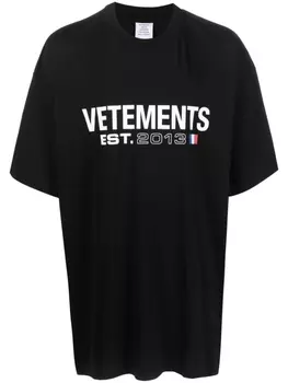 VETEMENTS футболка с логотипом, черный