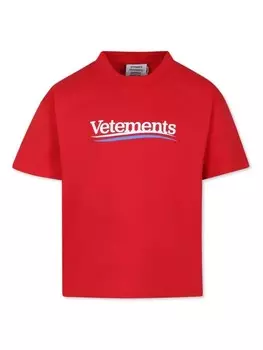 VETEMENTS футболка с логотипом, красный