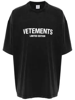 VETEMENTS футболка с логотипом, серый