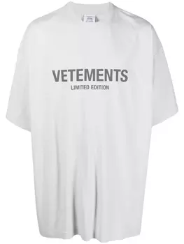 VETEMENTS футболка с логотипом, серый