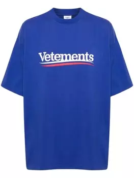 VETEMENTS футболка с логотипом, синий