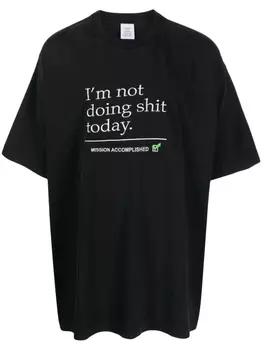 VETEMENTS футболка с надписью, черный