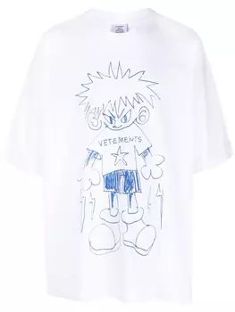 VETEMENTS футболка с принтом, белый