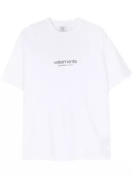 VETEMENTS футболка с тисненым логотипом, белый