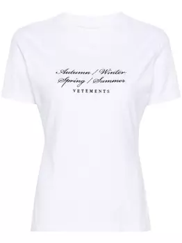 VETEMENTS футболка с вышитой надписью, белый