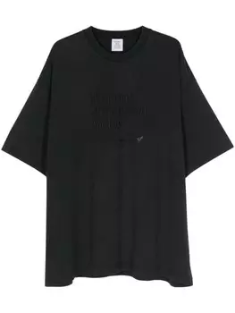VETEMENTS футболка с вышитой надписью, серый