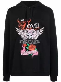 VETEMENTS худи с нашивкой, черный