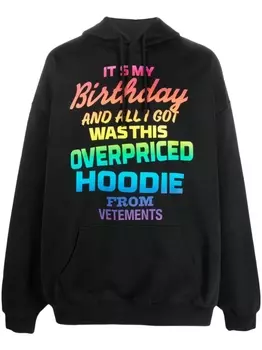 VETEMENTS худи с принтом, черный