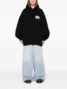 VETEMENTS худи с принтом Name-tag, черный