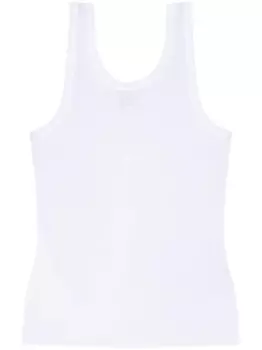 VETEMENTS майка с логотипом и жаккардовым узором, белый