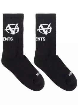 VETEMENTS носки из хлопка с логотипом, черный