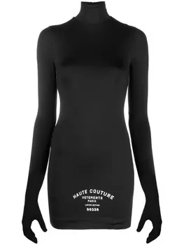 VETEMENTS платье мини с логотипом, черный