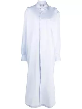 VETEMENTS платье-рубашка с вышитым логотипом, синий