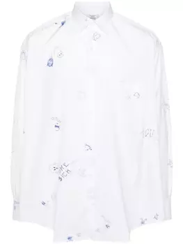 VETEMENTS рубашка с графичным принтом, белый
