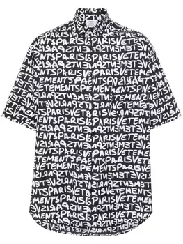 VETEMENTS рубашка с логотипом, черный