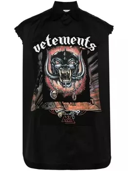 VETEMENTS рубашка с принтом, черный