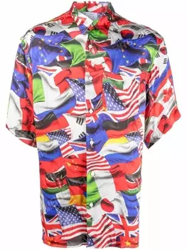 VETEMENTS рубашка с принтом, красный