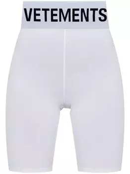 VETEMENTS шорты с логотипом на поясе, белый
