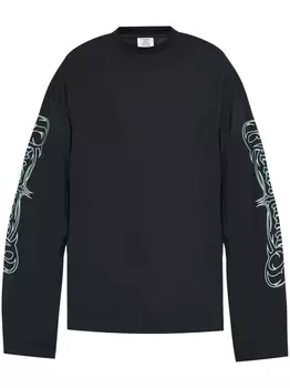 VETEMENTS топ из джерси с логотипом, синий