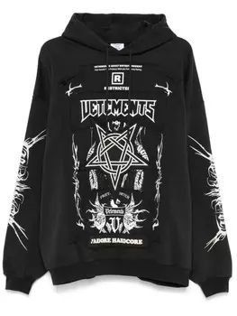 VETEMENTS заплатанная толстовка с капюшоном, черный