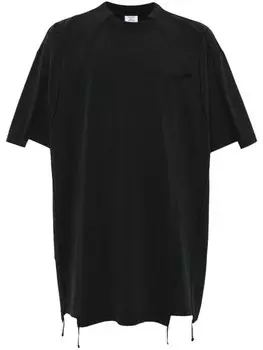 VETEMENTS затемненная футболка с разрезом, черный