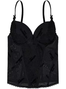 VETEMENTS жаккардовый топ с логотипом, черный