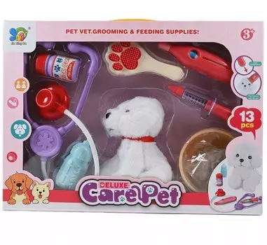 Ветеринарский Набор Для Детей Плюшевая Собака С Аксессуарами Для Ухода Midex