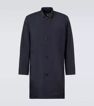 Ветронепроницаемое пальто с отделкой из замши Windmate Loro Piana, темно-синий