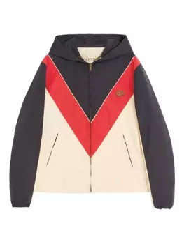 ВЕТРОВКА С КАПЮШОНОМ ИЗ НЕЙЛОНА Valentino Garavani С НАШИВКОЙ VLOGO, белый