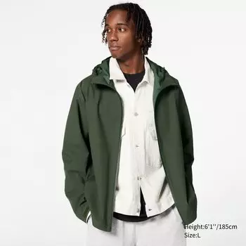Ветровка BLOCKTECH 3D с капюшоном UNIQLO, оливково-зеленый