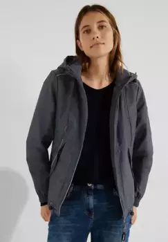 Ветровка Cecil с капюшоном, меланжевого цвета, синий