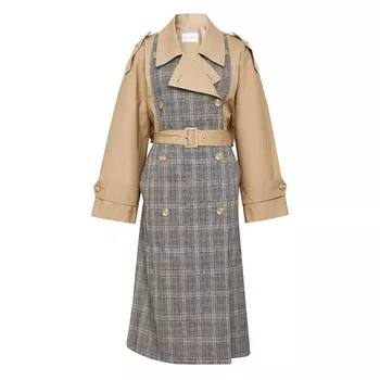 Ветровка Deep Breath с воротником в клетку, хаки