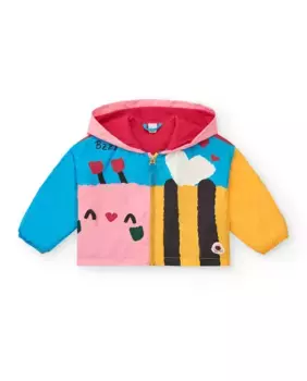 Ветровка для девочек с цветными блоками, капюшоном и застежкой-молнией Tuc tuc, цвет Rosa