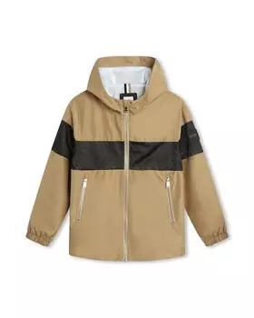 Ветровка для мальчика с капюшоном и застежкой-молнией Boss Kidswear, светло-коричневый