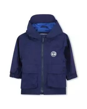 Ветровка для мальчика с капюшоном и застежкой-молнией Timberland, тёмно-синий