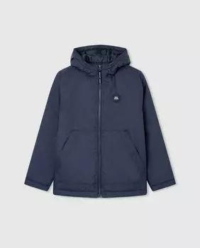 Ветровка для мальчика с капюшоном и застежкой-молнией Pepe Jeans, темно-синий